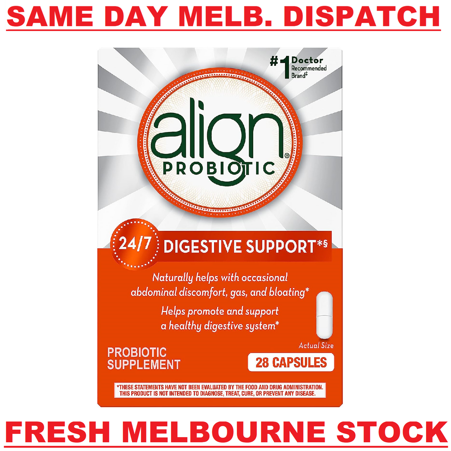 Align Probiotic Supplement 1-Billion CFU Daily Digestive Health Support 28 Caps