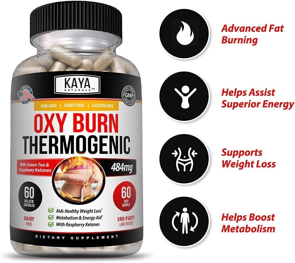 OXY BURN Thermogenic Fat Burner OxyXtreme OxyShred Lipo Diet Weight Loss 60 Caps