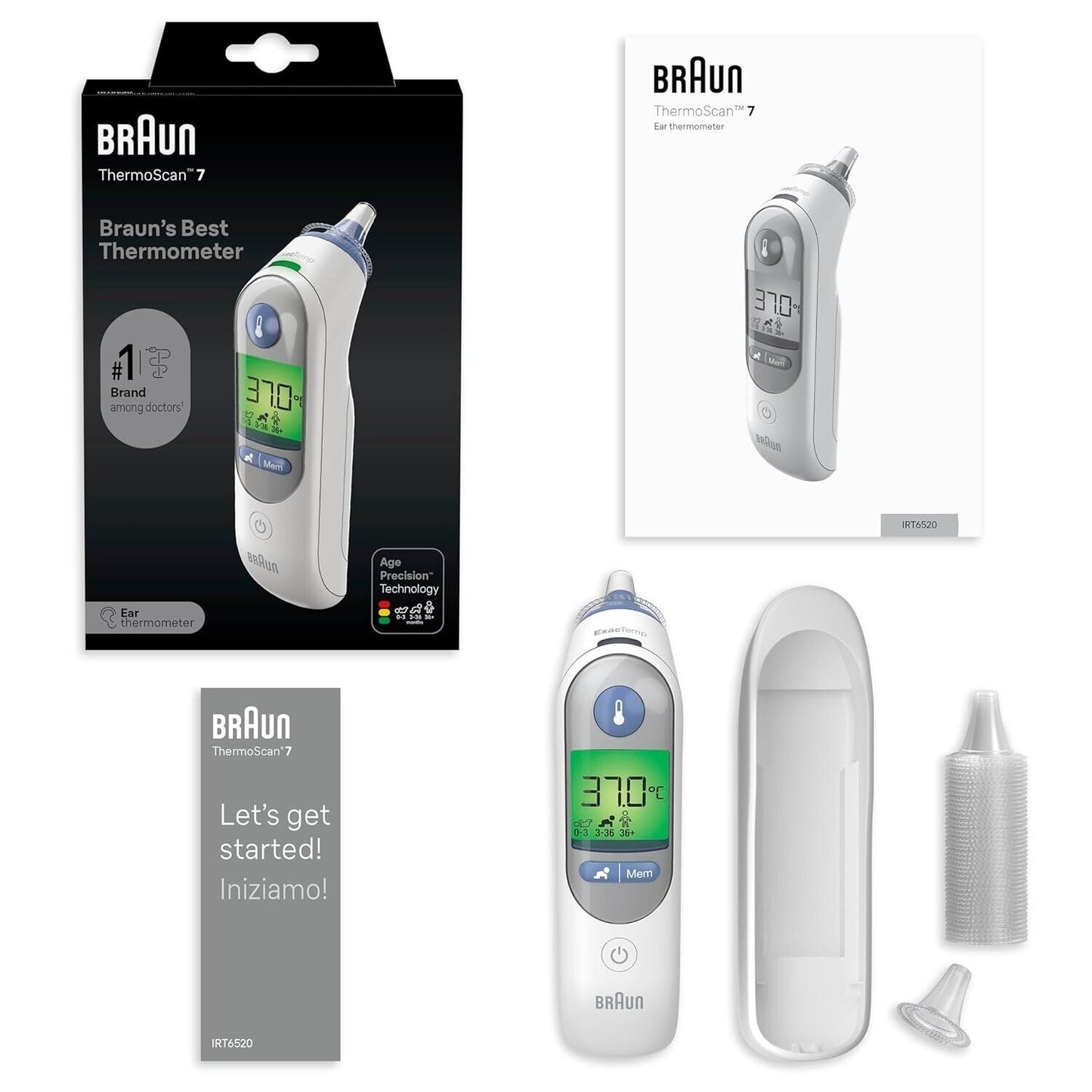 Braun IRT6520 ThermoScan 7 Ear Professional Thermometer Age Precision WHITE NEW
