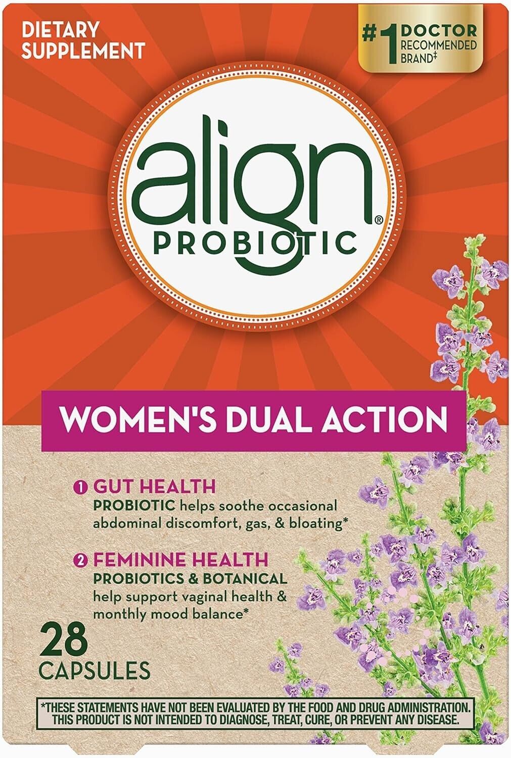 Align Probiotic Women's Dual Action Digestive Support & Vaginal Health 28 Caps