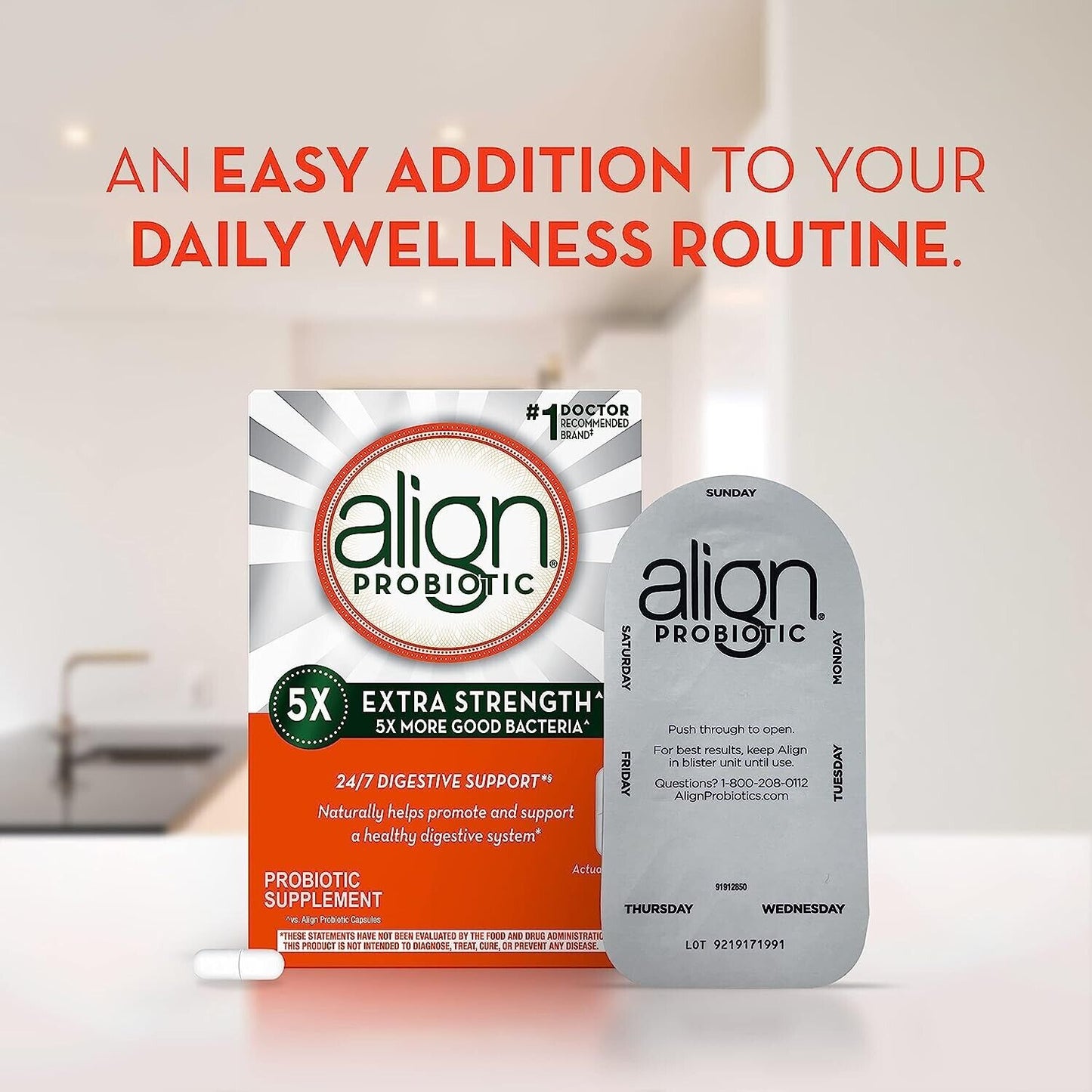 Align Probiotic 5X EXTRA STRENGTH 5-Billion CFU Digestive Health Support 21 Caps