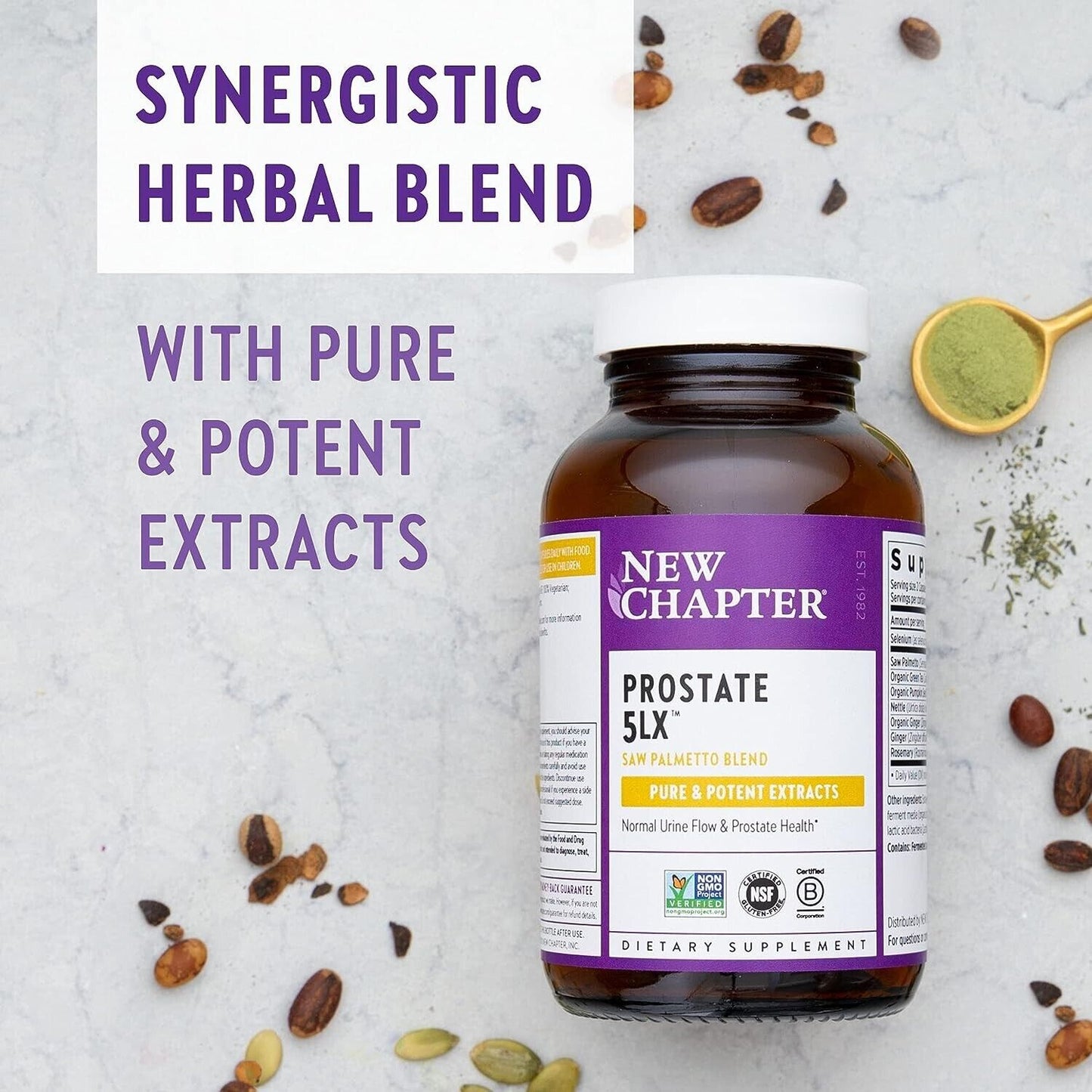 NEW CHAPTER Prostate 5LX Prostate Health & Urine Flow Support - 60 Capsules