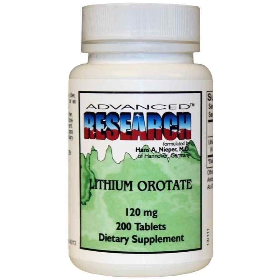 ADVANCED RESEARCH NCI LITHIUM OROTATE 120mg Mood Stress Support 200 Tablets NEW!