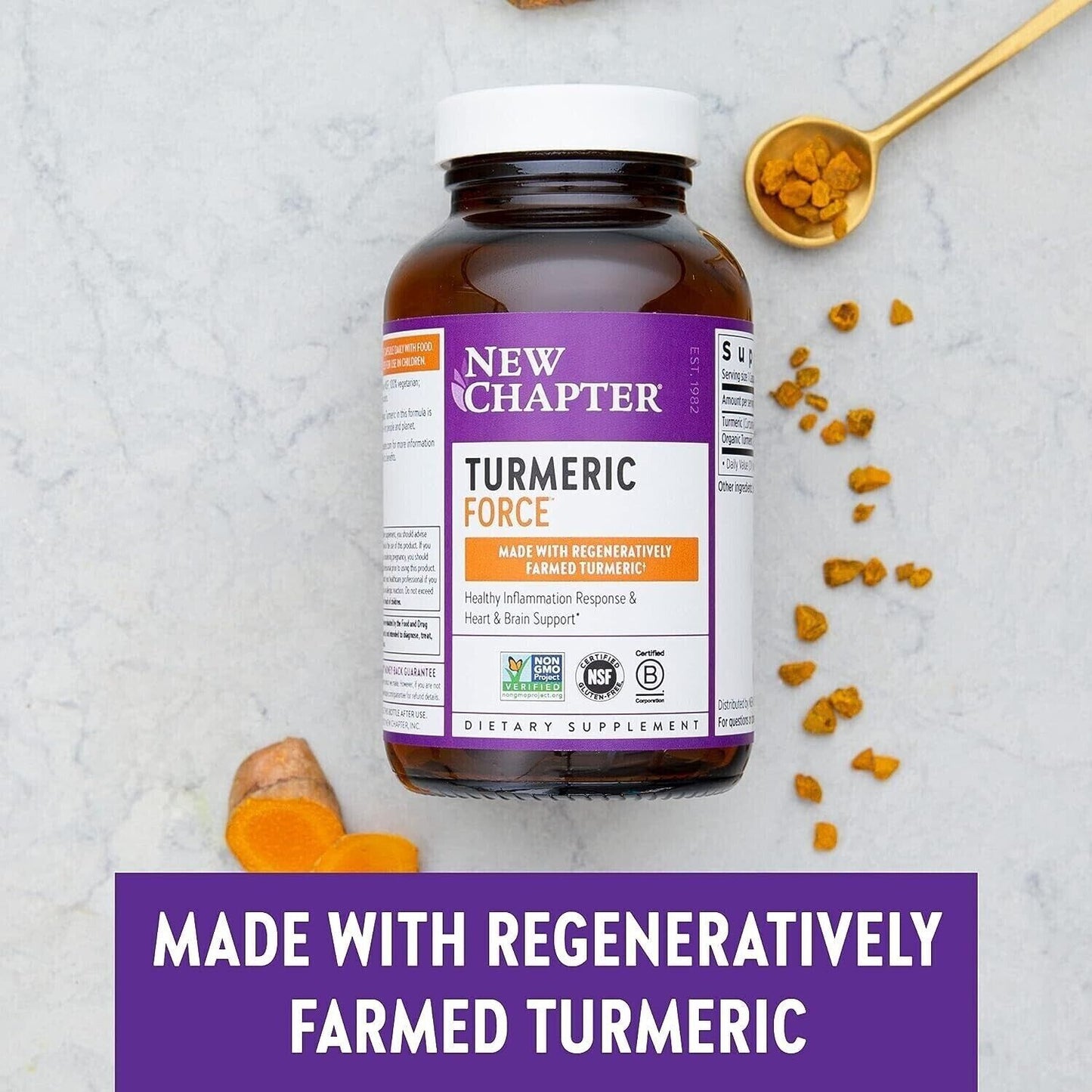 NEW CHAPTER Turmeric Force - Healthy Inflammation, Brain & Heart Support 30 Caps