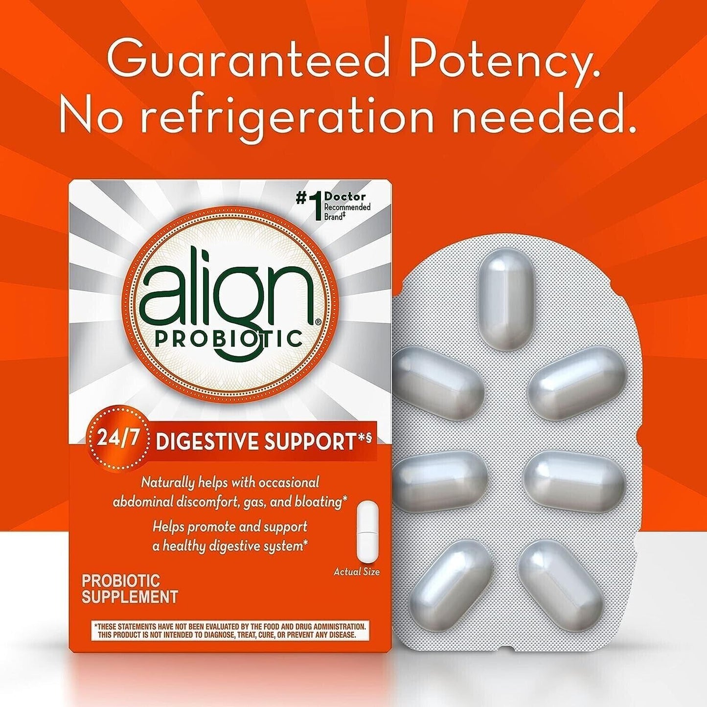 Align Probiotic Supplement 1-Billion CFU Daily Digestive Health Support 14 Caps
