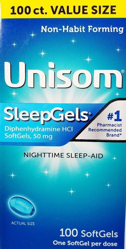 UNISOM Sleep gels 50mg Bed Sleep Aid 100 SoftGels MELB STOCK - FREE EXPRESS POST