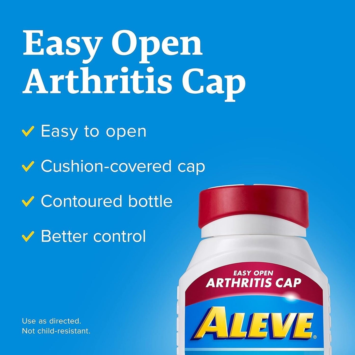 Aleve Easy-Open Arthritis Cap 200 Tablet 12HR Headache Pain Relief Fever Reducer