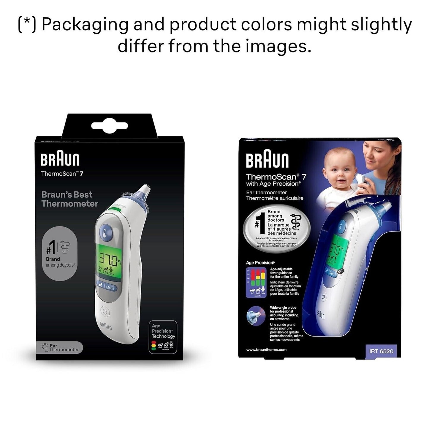Braun IRT6520 ThermoScan 7 Ear Professional Thermometer Age Precision WHITE NEW