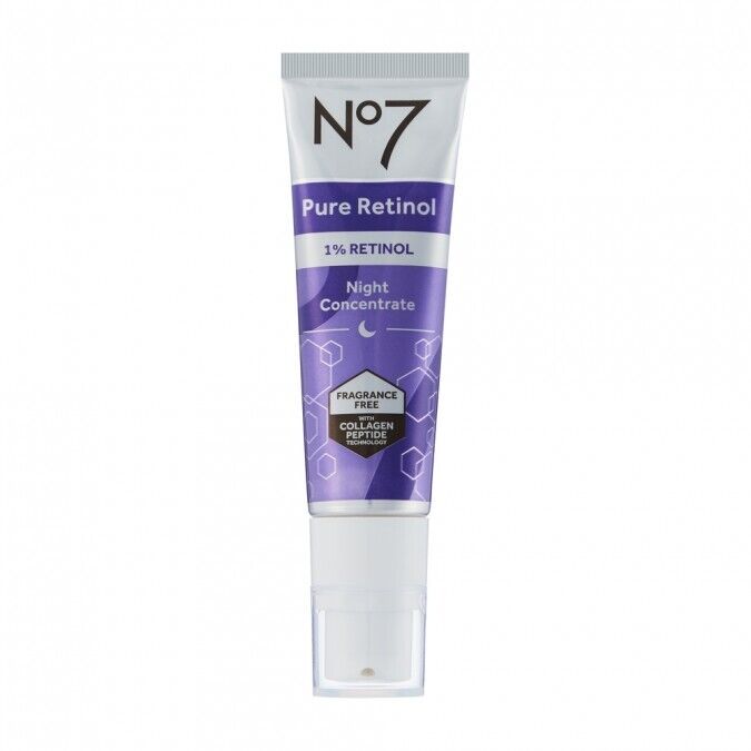 Boots No7 Laboratories PURE RETINOL 1% Night Concentrate Anti Aging 30mL - NEW
