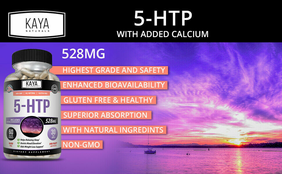 5-HTP 528mg MAX STRENGTH Sleep Aid Stress Weight Loss 60 Caps FREE EXPRESS POST!