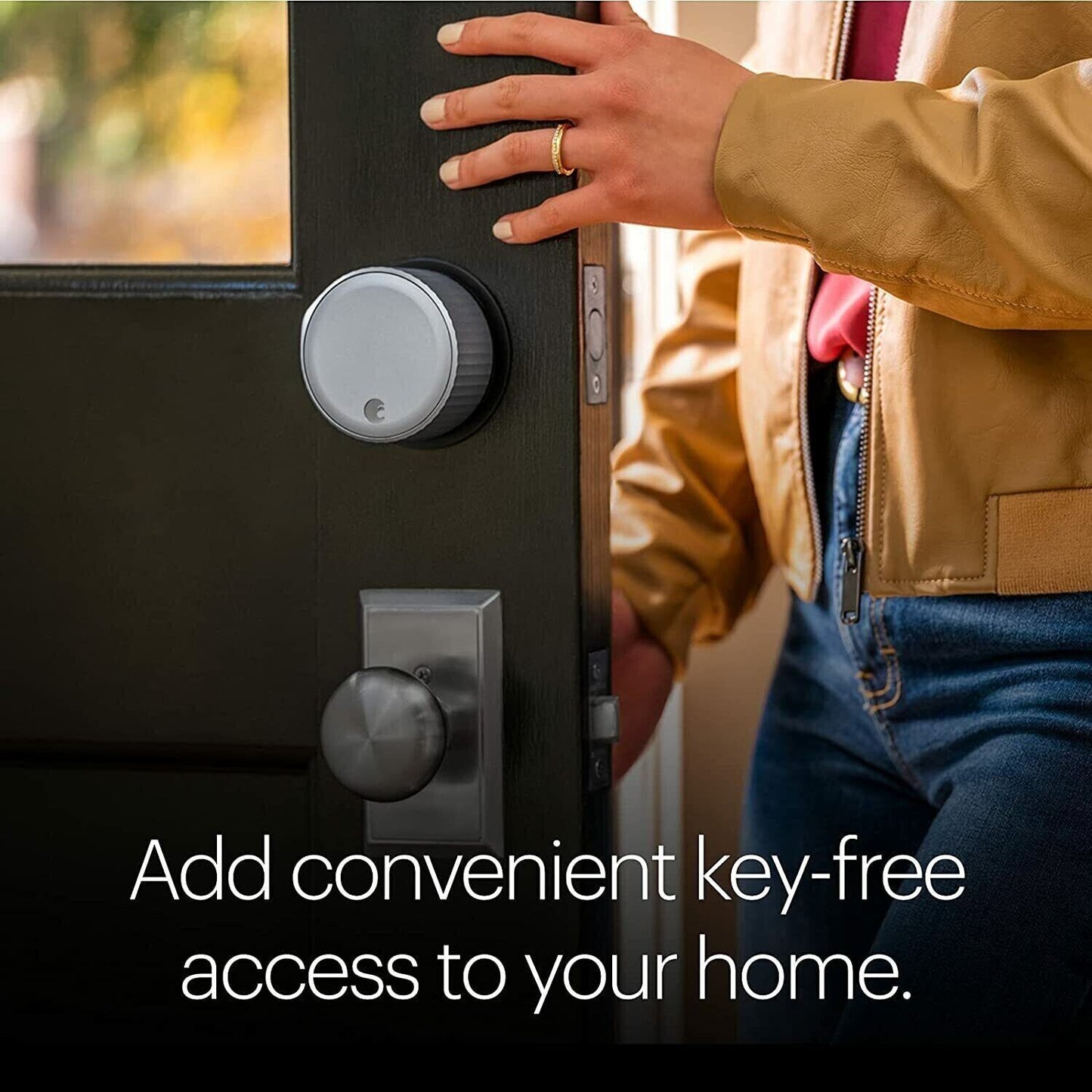 August Wi-Fi Smart Lock Keypad Bundle 4th Gen Keyless Door Built-In WIFI SILVER