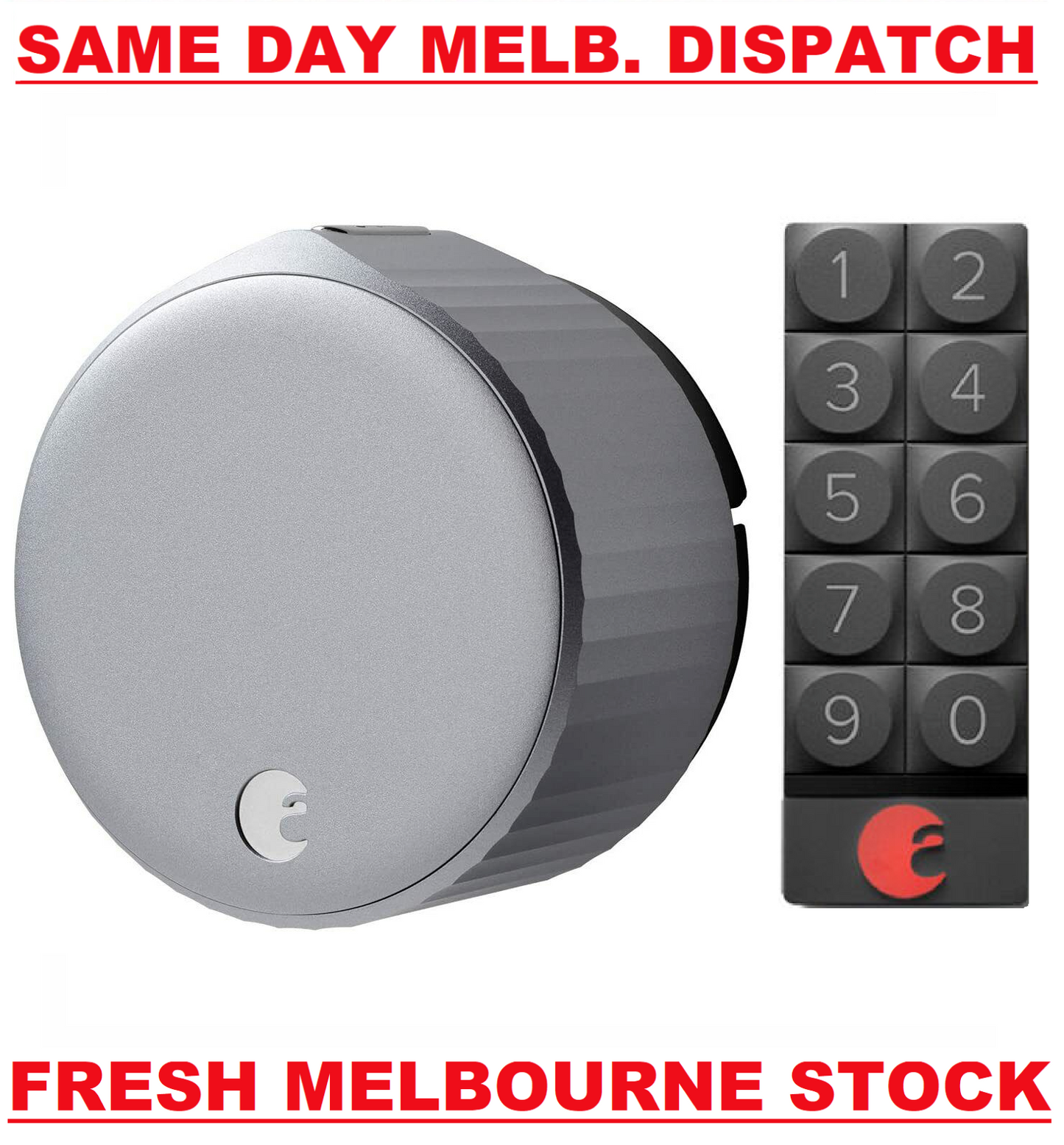 August Wi-Fi Smart Lock Keypad Bundle 4th Gen Keyless Door Built-In WIFI SILVER
