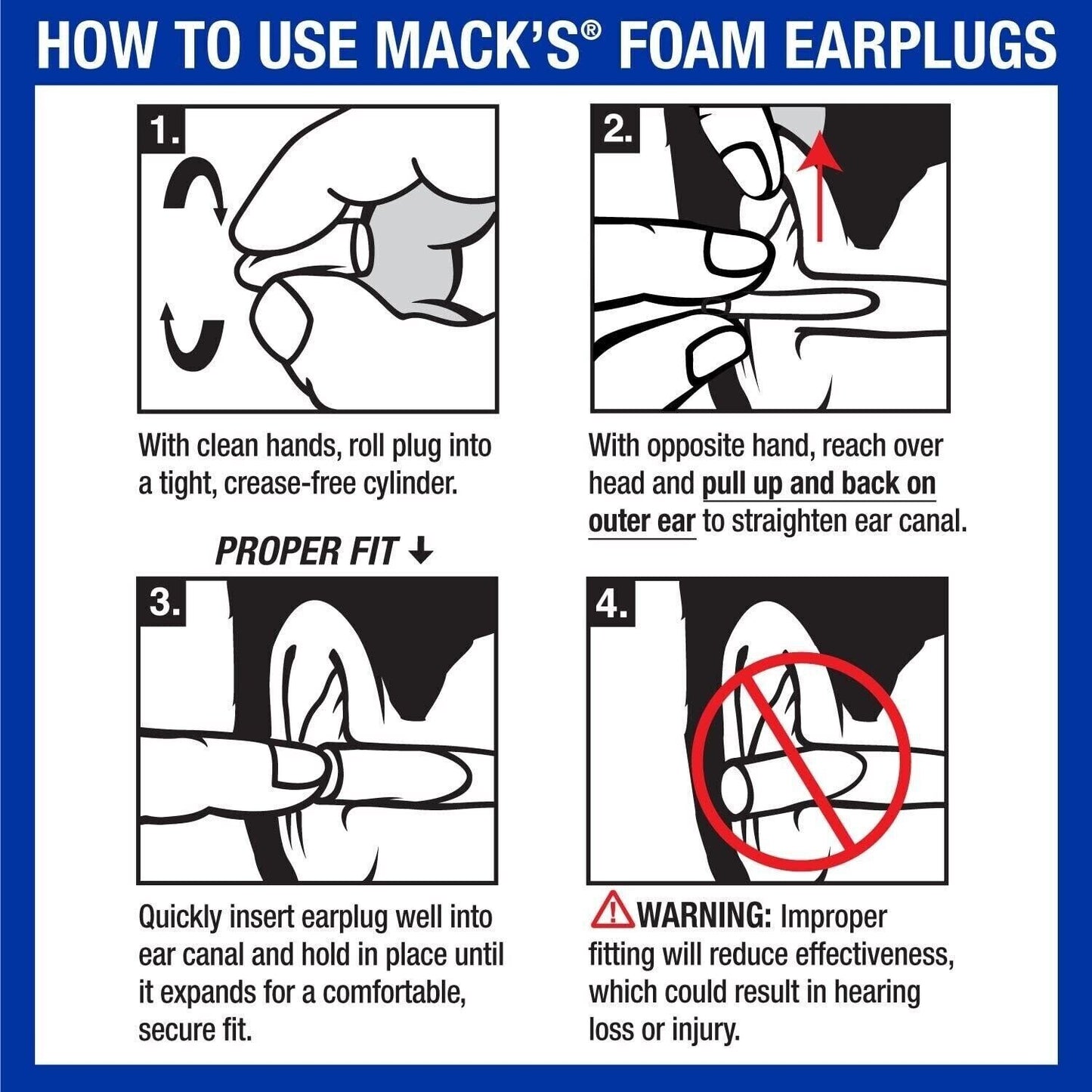 Macks Mack's Slim Fit Soft Foam Earplugs 50 Pair 31dB for small sensitive ears