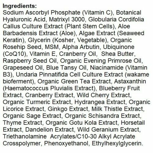 STEM CELL SERUM Anti Aging Real Stem Cell Cultures Matrixyl 3000 Hyaluronic Acid