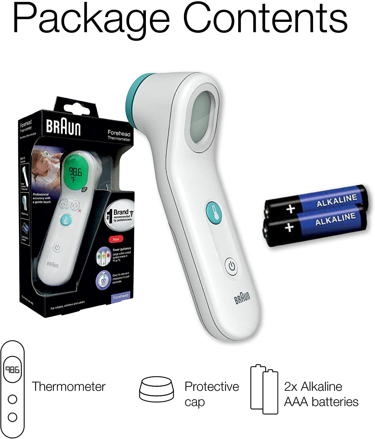 BRAUN Forehead Thermometer BFH175 Professional Accuracy Infants Children Adults