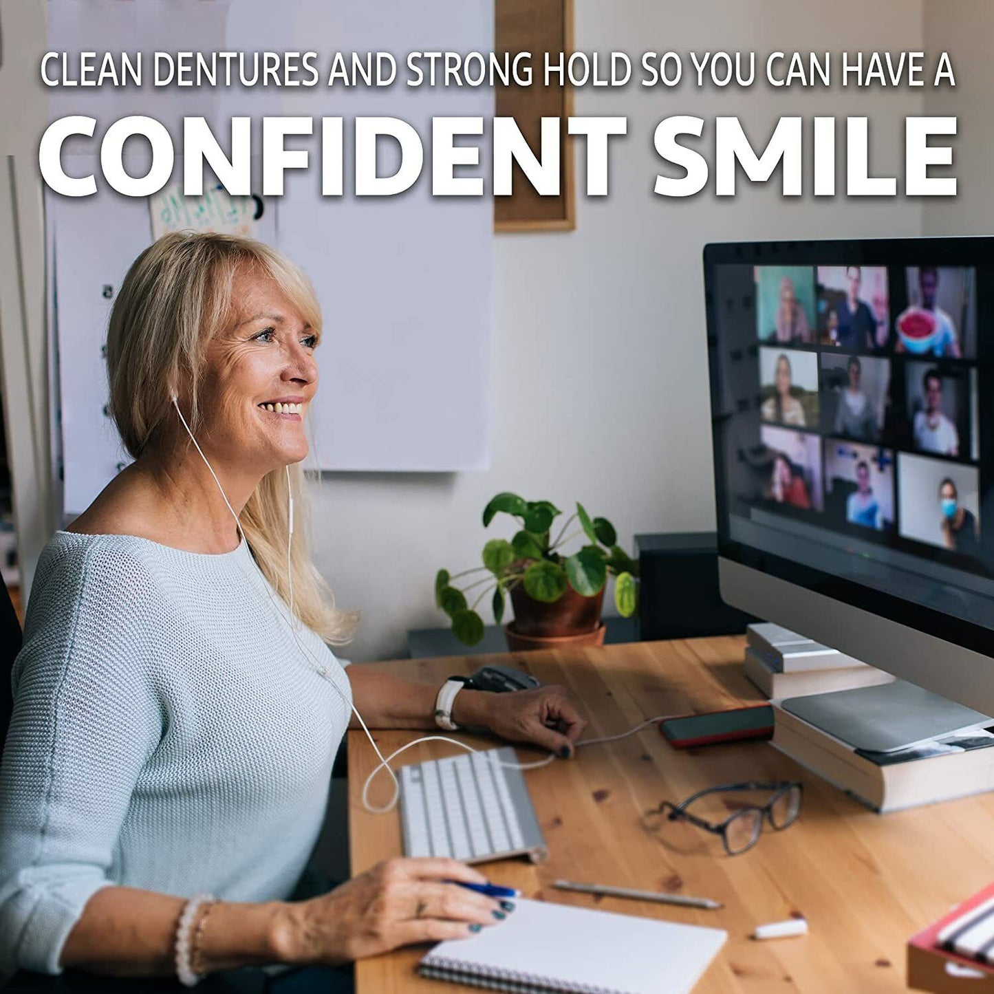 Super Poligrip Zinc Free Denture Adhesive Cream - All Day Strong Hold & Seal 68g