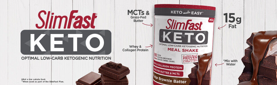SlimFast KETO Meal Replacement Shake - Fudge Brownie 379g BBD 28/08 QUICK SALE!