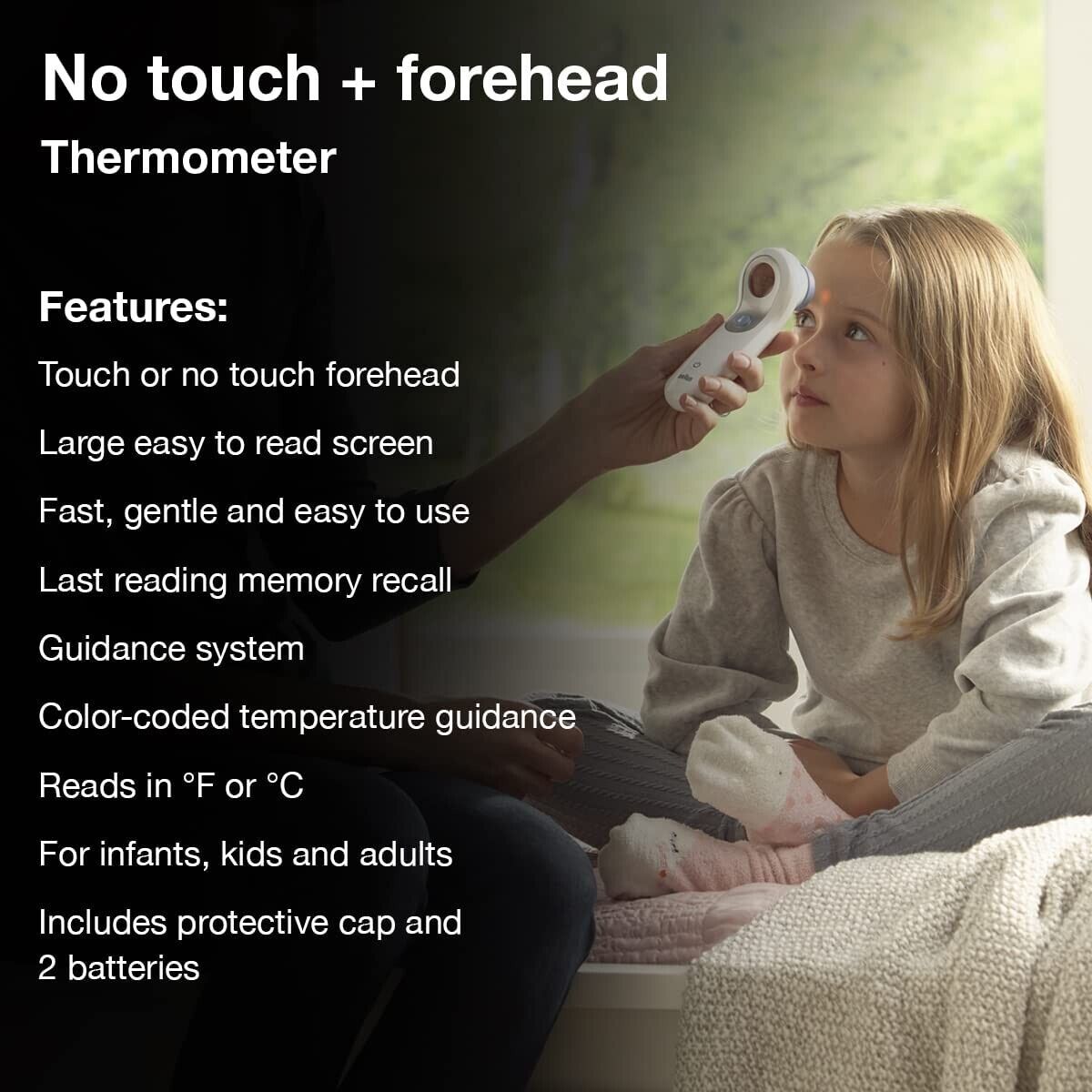 Braun No Touch Forehead Thermometer Touchless Infrared IR WHITE - BNT300 NTF3000