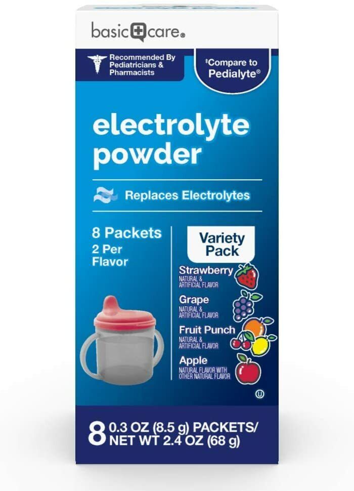 Amazon Basic Care Electrolyte Powder Sports & Hydration Supplement 8 Packets NEW