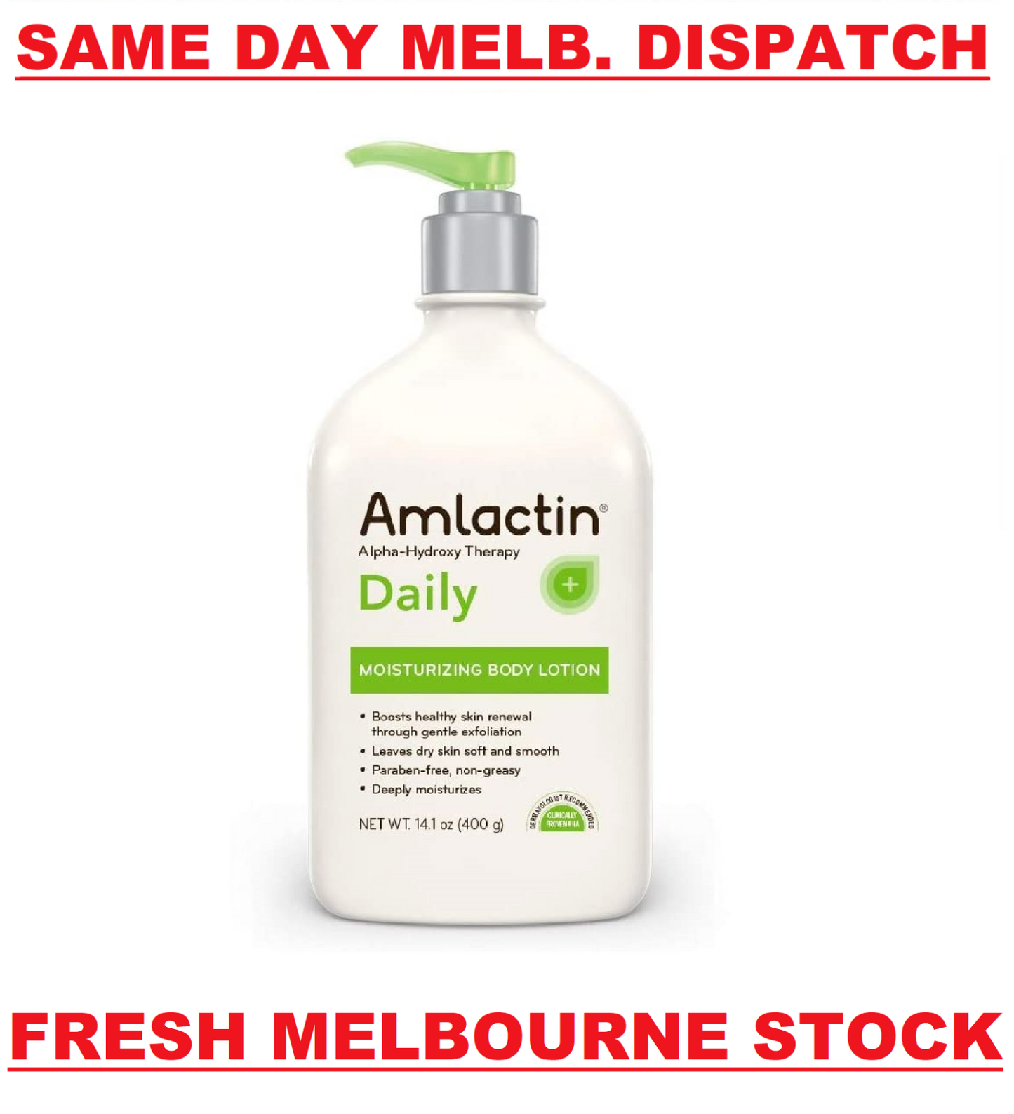 AmLactin Daily Moisturizing Body Lotion Alpha-Hydroxy Therapy 400mL NEW & SEALED