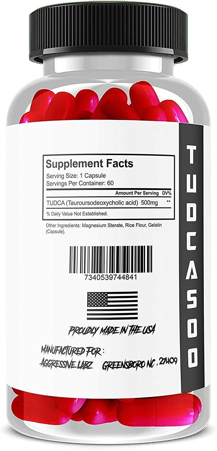 TUDCA 500mgs 60 caps AGGRESSIVE LABZ DOUBLE STRENGTH CYCLE LIVER SUPPORT PCT!