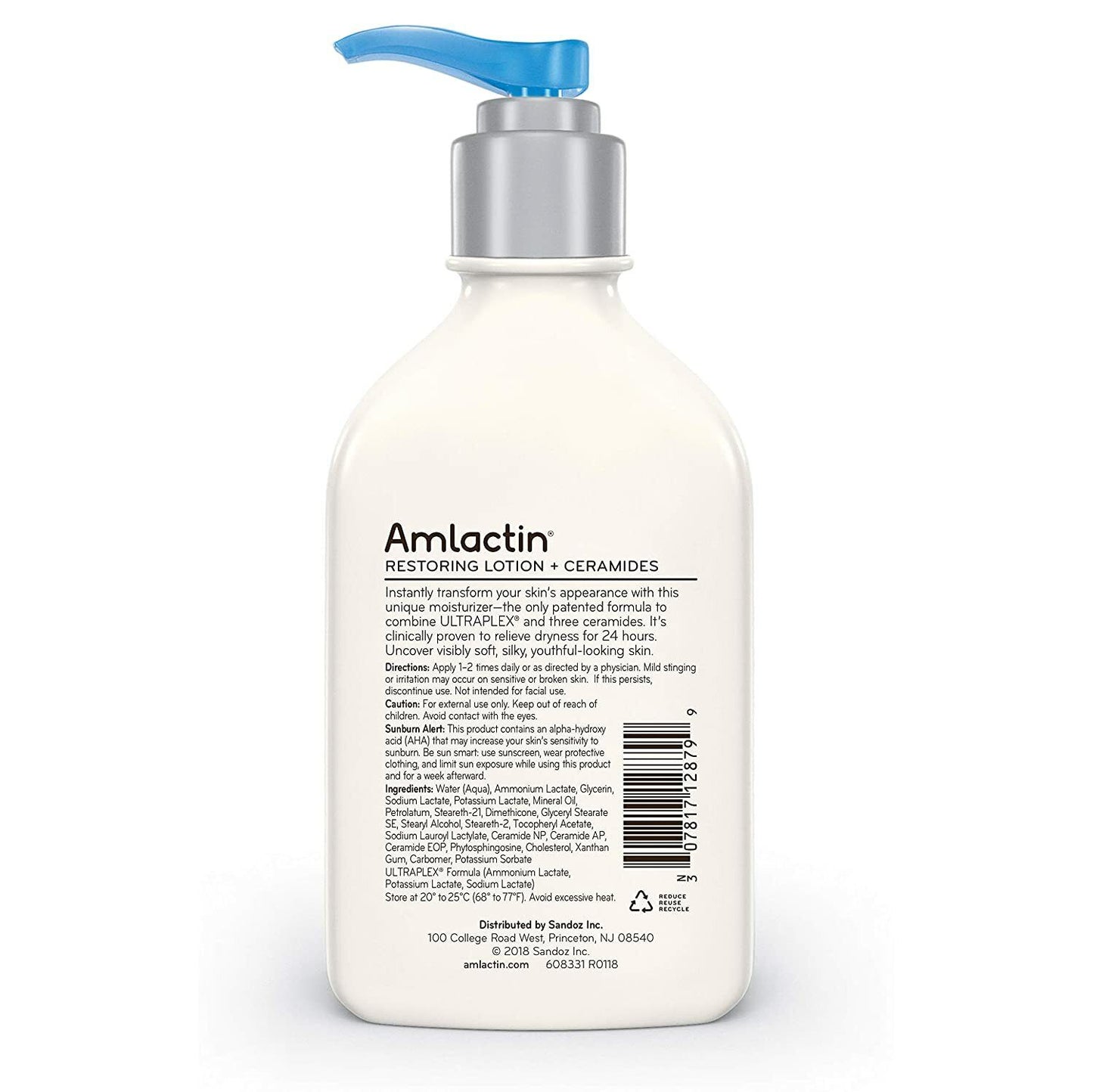 AmLactin Rapid Relief Restoring Lotion + Ceramides Alpha-Hydroxy Therapy 225 mL