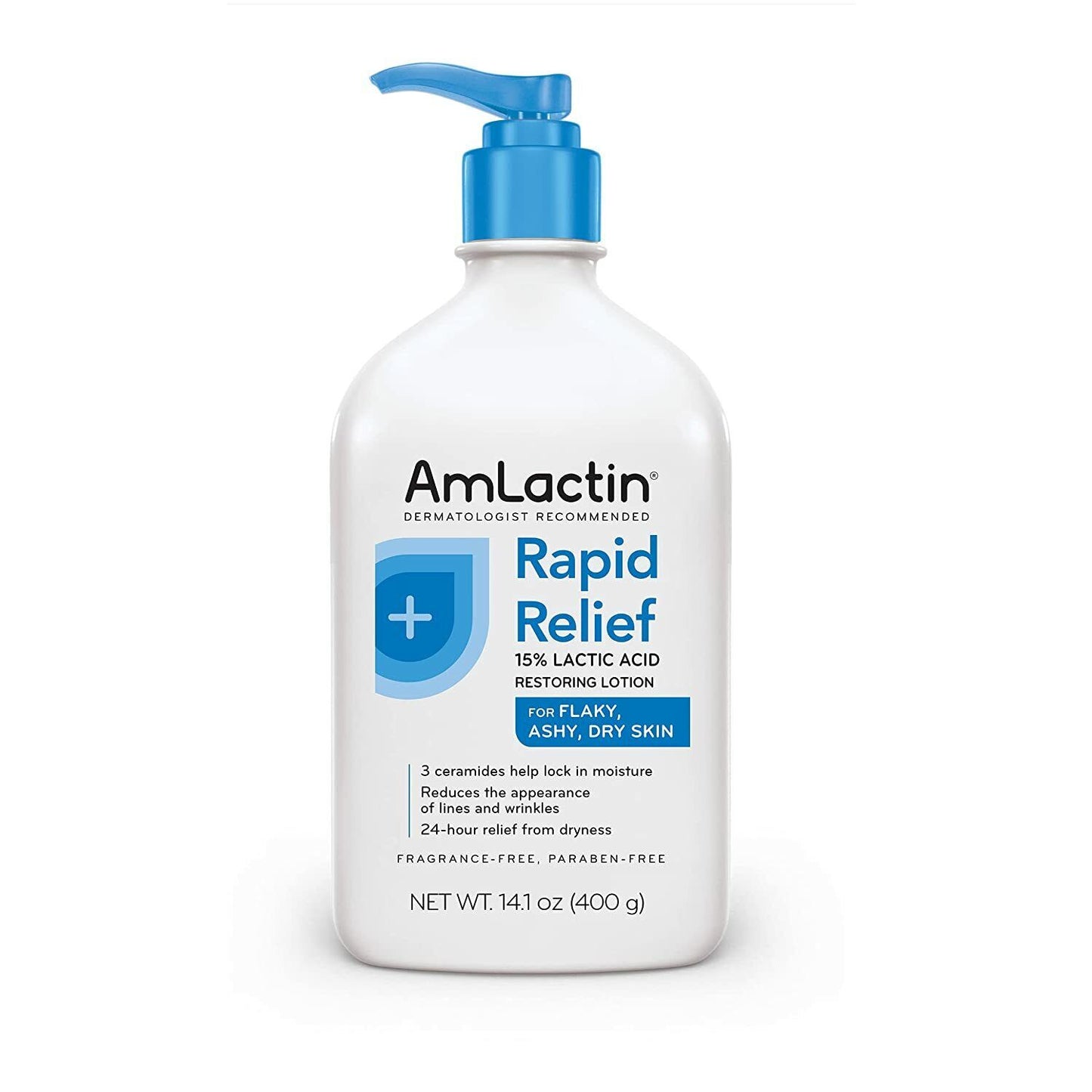 AmLactin Rapid Relief Restoring Lotion + Ceramides Alpha-Hydroxy Therapy 400 mL