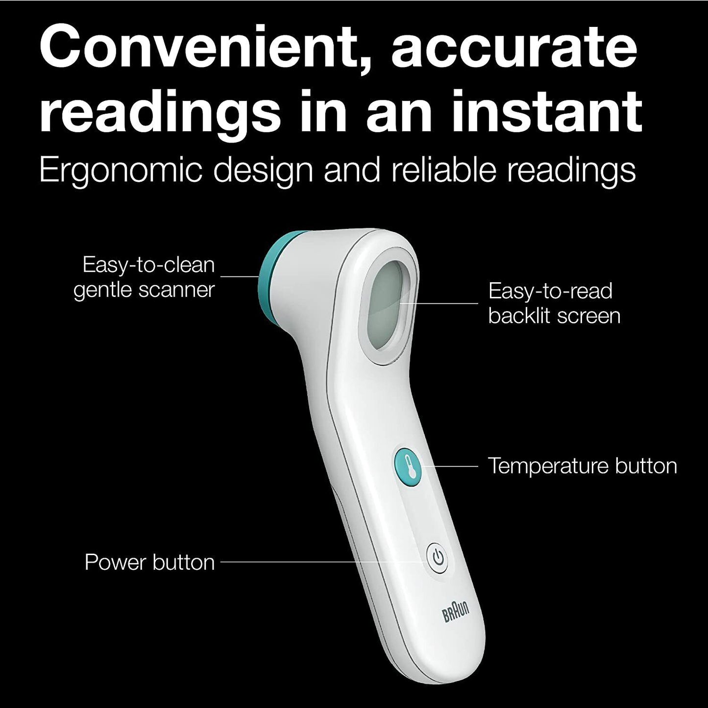 BRAUN Forehead Thermometer BFH175 Professional Accuracy Infants Children Adults