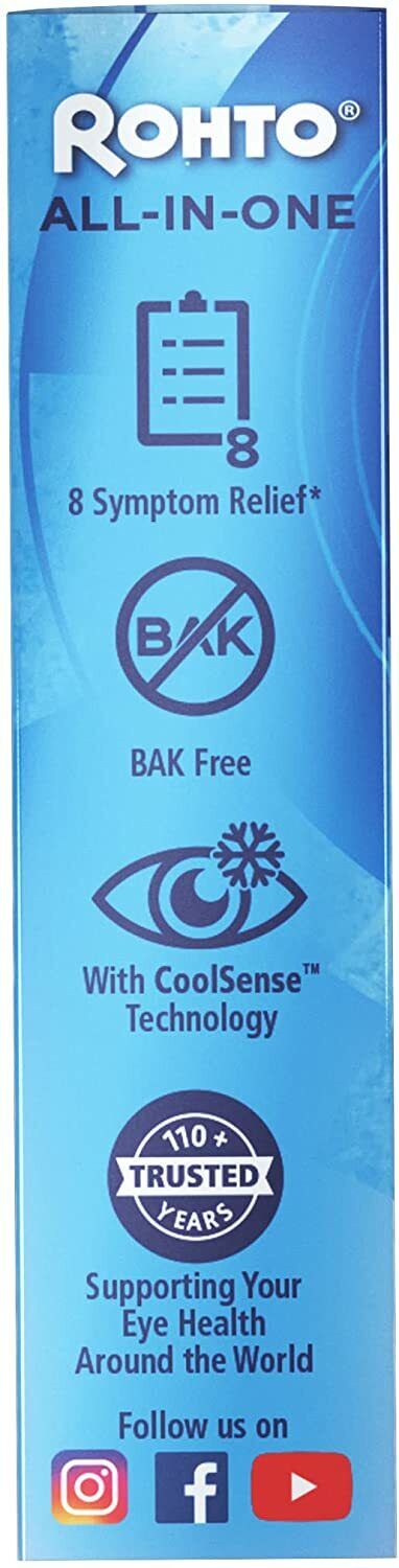 ROHTO ICE ALL-IN-ONE MULTI SYMPTOM RELIEF COOLING EYE DROPS 13ML FREE EXPRESS