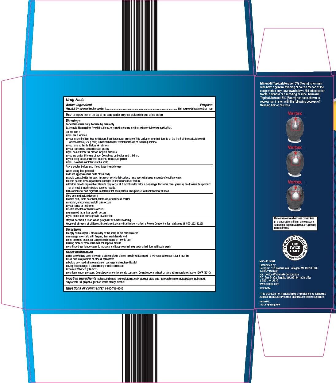 Kirkland 5% Topical Hair Loss Regrowth FOAM Treatment Regaine - FREE EXPRESS