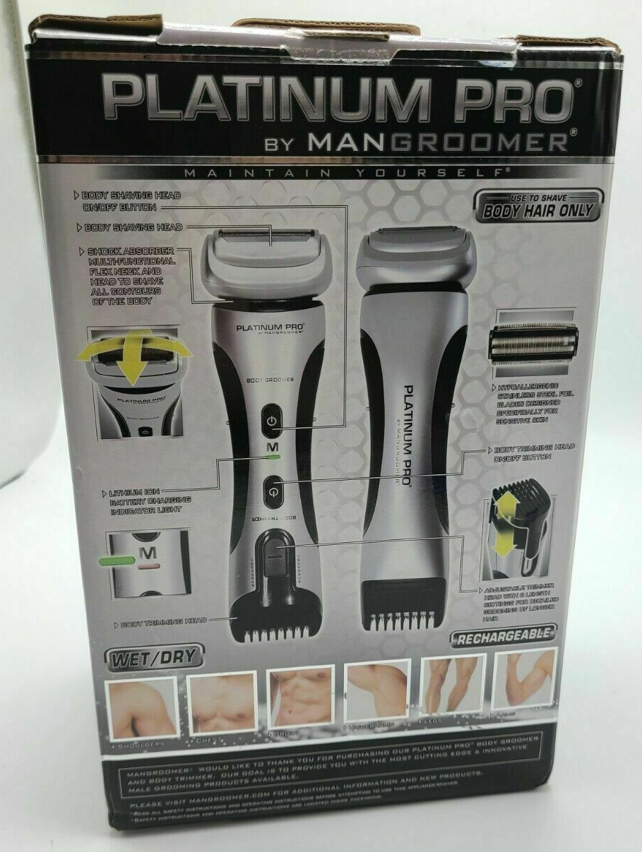 MANGROOMER Platinum PRO Body Groomer 2-IN-1 Shower Proof Dual-Sided Trimmer NEW