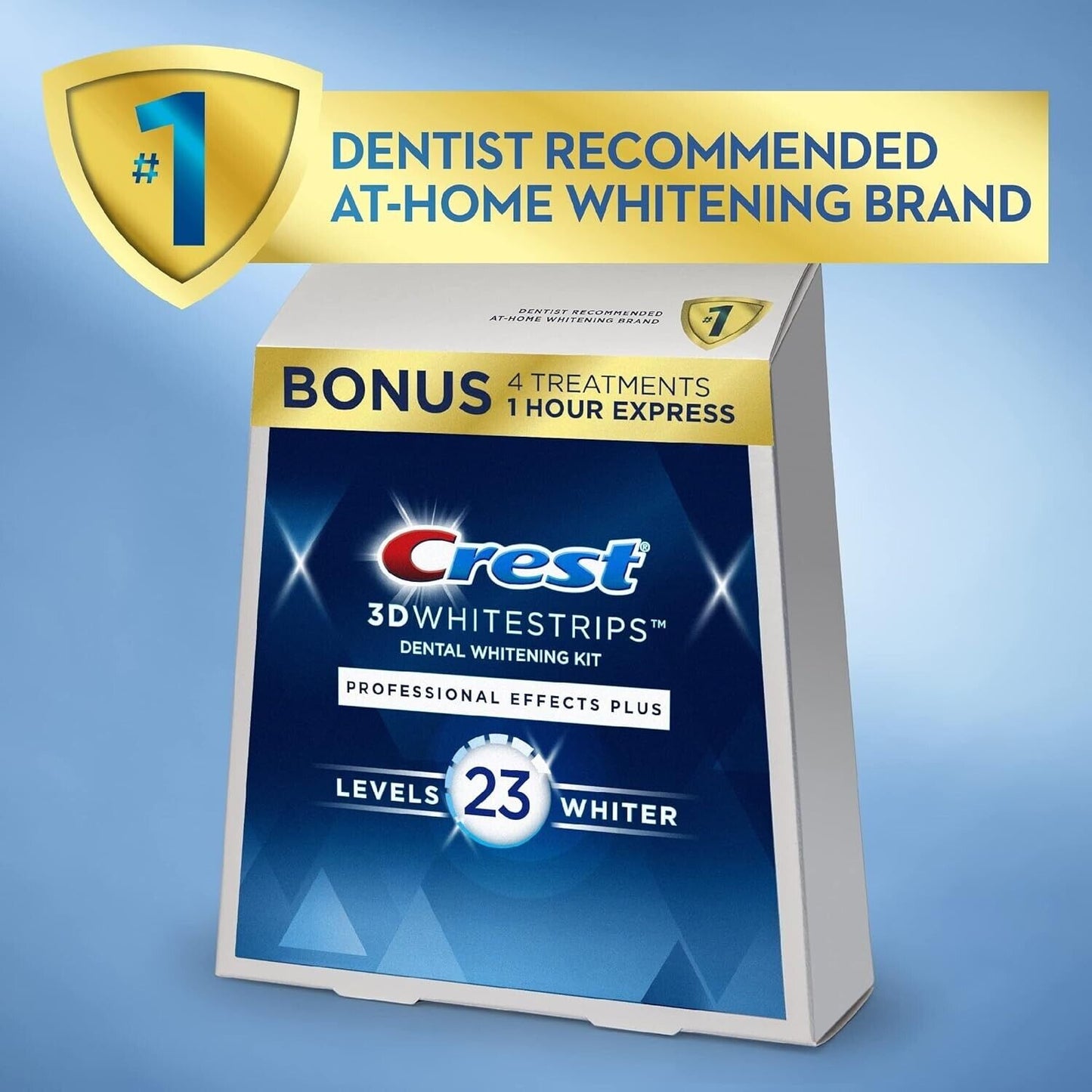 Crest 3D PROFESSIONAL EFFECTS PLUS LEVEL 23 Dental Teeth Whitening Kit 48 Strips
