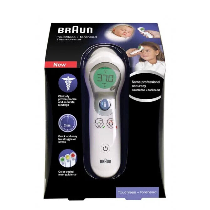 Braun No Touch Forehead Thermometer Touchless Infrared IR WHITE - BNT300 NTF3000
