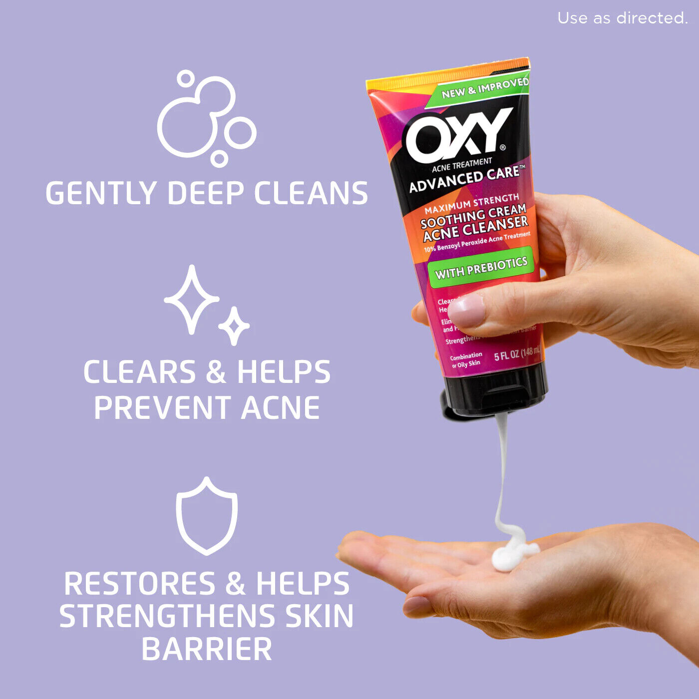 OXY MAXIMUM STRENGTH Acne Cleanser 10% Benzoyl Peroxide with Prebiotics 148mL