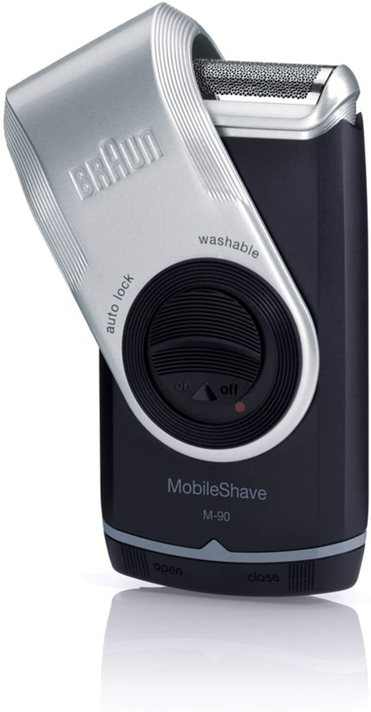 Braun Mens Mobile Shaver Precision Trimmer M-90 Washable Travel Battery Operated