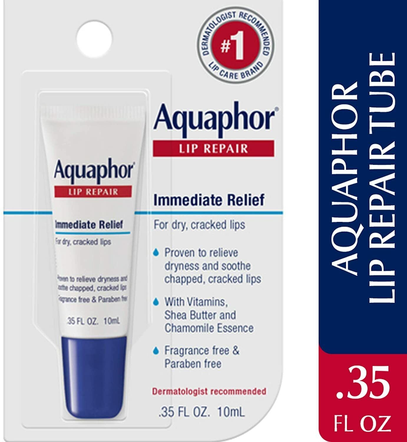 Aquaphor Lip Balm Repair Immediate Relief Severely Dry Chapped Cracked Lips 10ml