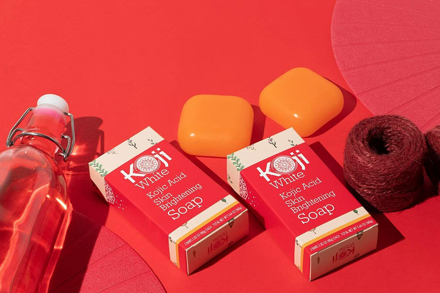 KOJI WHITE Kojic Acid Skin Brightening Lightening Whitening Soap (2 x 80g Bars)