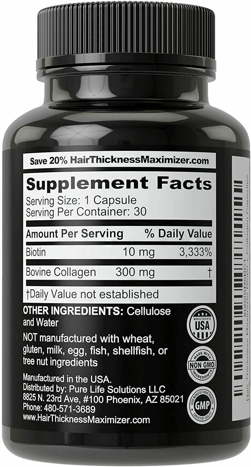 BIOTIN + COLLAGEN HAIR GROWTH VITAMINS Longer Stronger Thicker + Skin & Nails