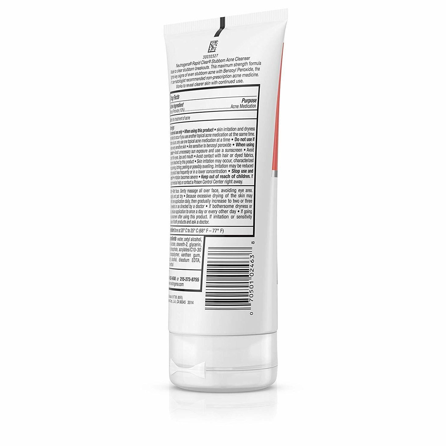 Neutrogena Rapid Clear Stubborn Acne Cleanser Skin Care Benzoyl Peroxide 147ml