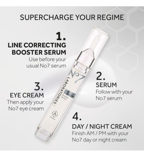 Boots No7 Laboratories LINE CORRECTING ANTI AGING Booster Serum 25mL - BRAND NEW