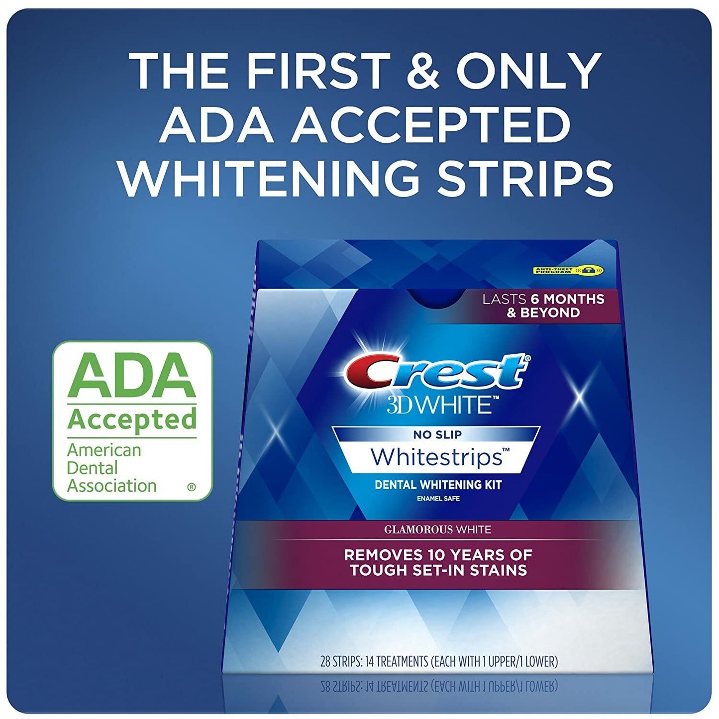 CREST 3D 28 x Glamorous White Dental Teeth Whitening Strips Kit 14 Pouches NEW