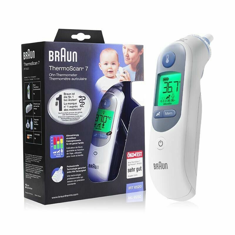 Braun IRT6520 ThermoScan 7 Professional Ear Thermometer Age Precision White NEW