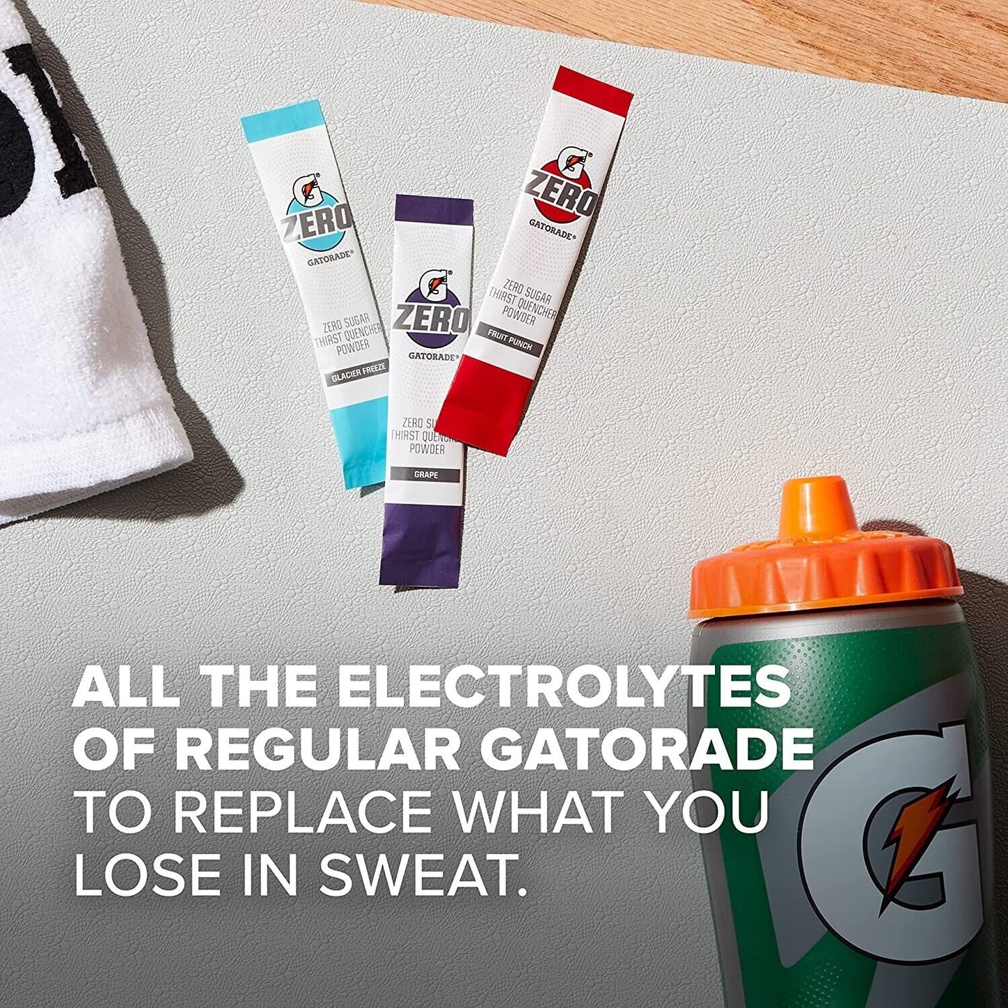 Gatorade Zero Sports Drink Powder-Sugar Free-Fruit Punch, Grape, Lemon Lime-30pk