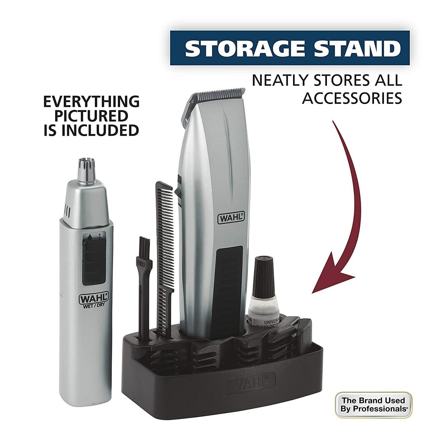 WAHL Beard & Moustache Battery Shaver + Bonus Nose Ear Trimmer - Grooming Kit