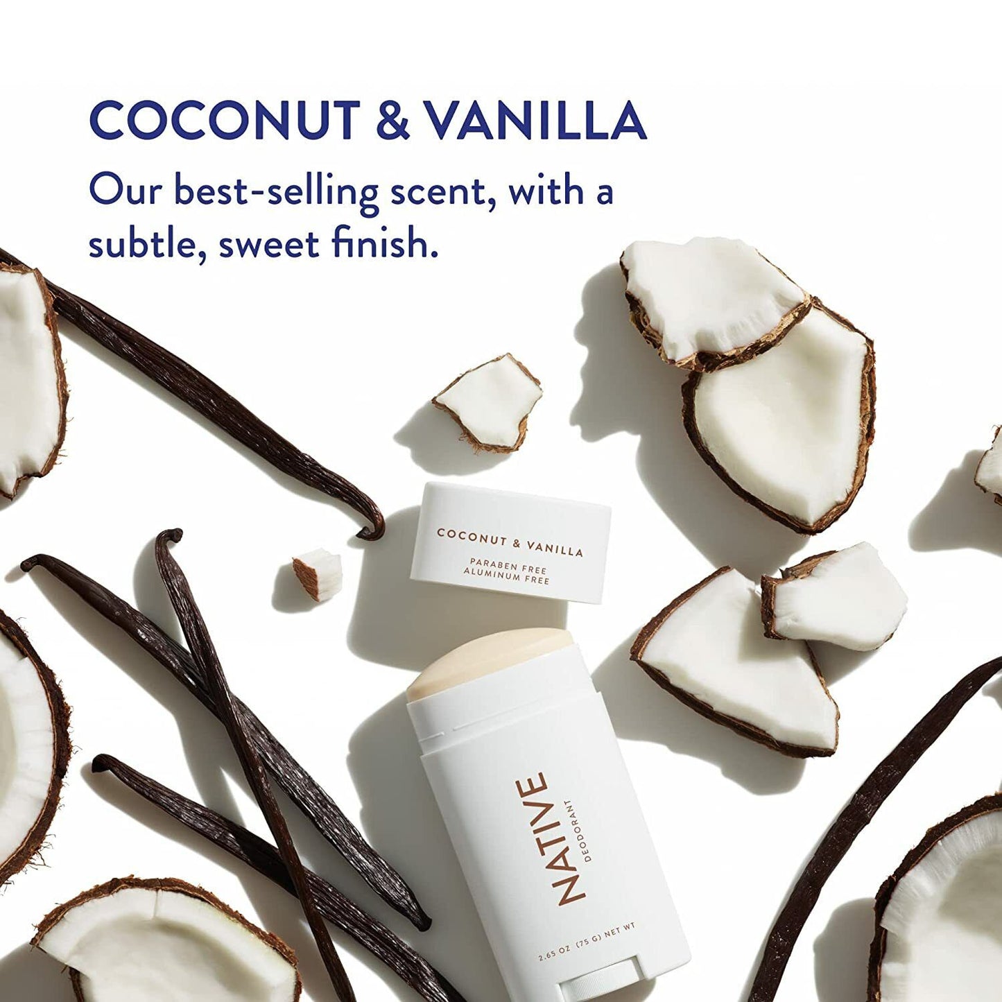 Native Deodorant Men & Women Natural Odor Protection Stick Coconut & Vanilla 75g