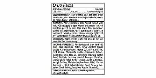 BRONSON Pain Relieving Soothe Cream CAPSAICIN 0.025% - Muscle Joint Relief 59 mL