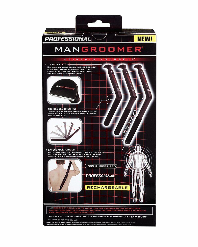 Mangroomer Professional Do-it-Yourself Electric Groom Back Hair Shaver BRAND NEW