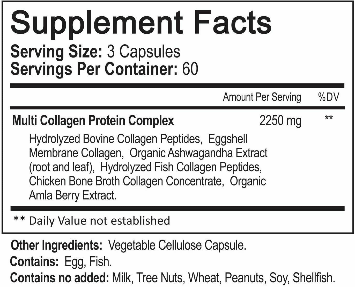 NutrFlair COLLAGEN COMPLEX 2250mg 180 Caps Type 1 2 3 4 & 5 - FREE EXPRESS POST
