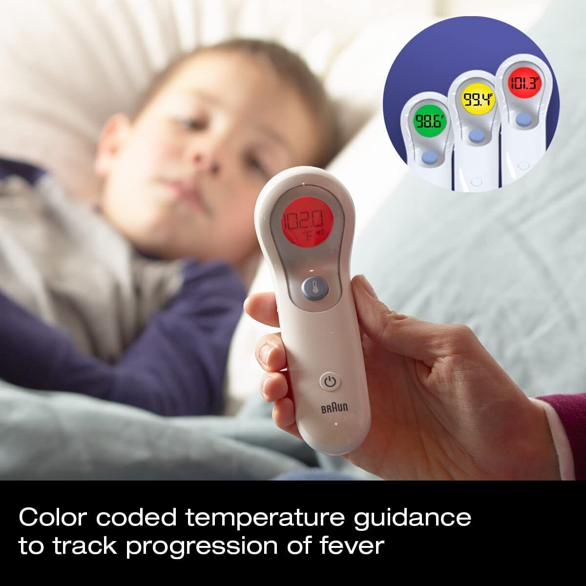 Braun No Touch 3-in-1 Thermometer BNT400 Age Precision Touchless Infrared WHITE