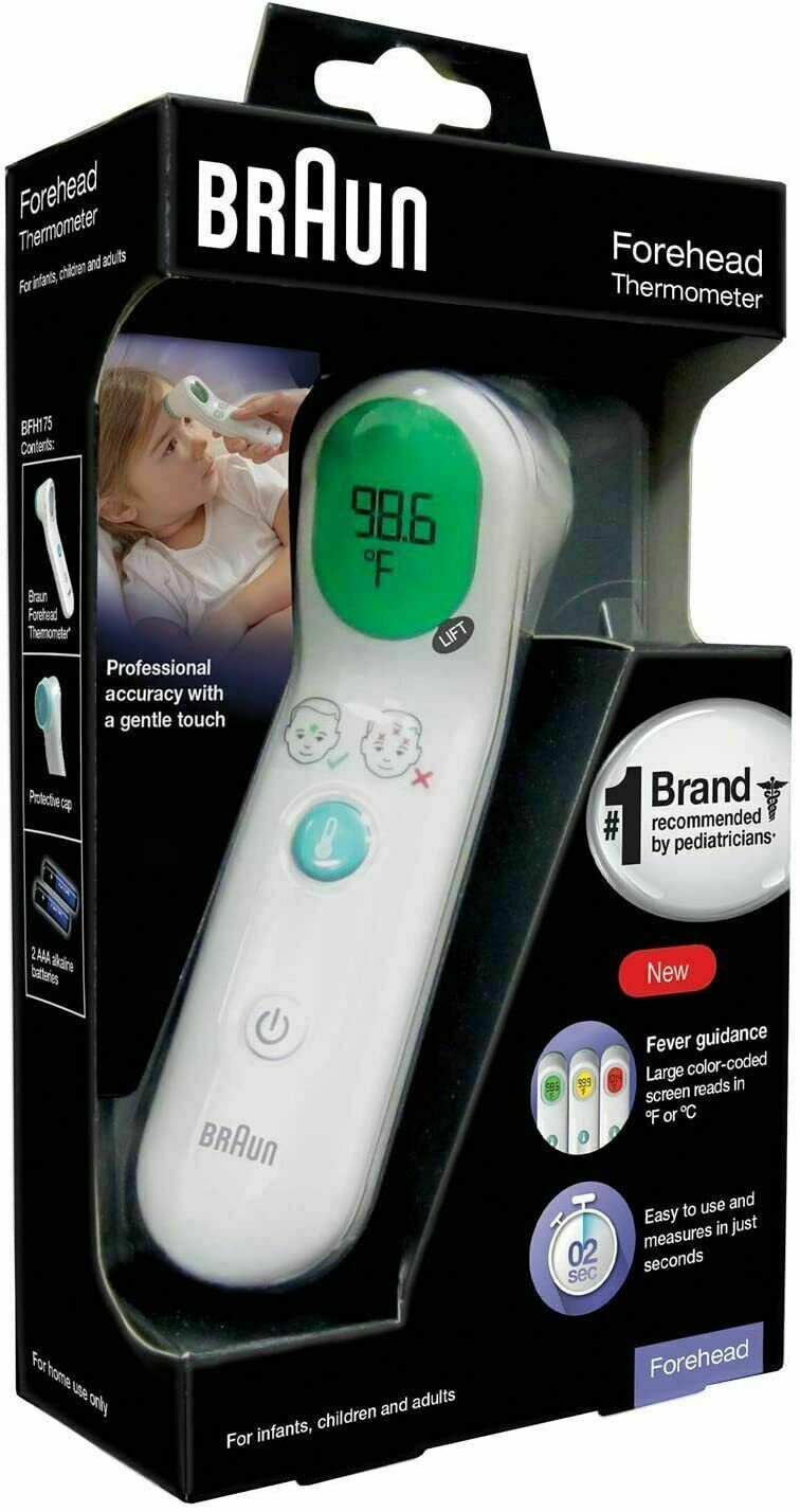 BRAUN Forehead Thermometer BFH175 Professional Accuracy Infants Children Adults